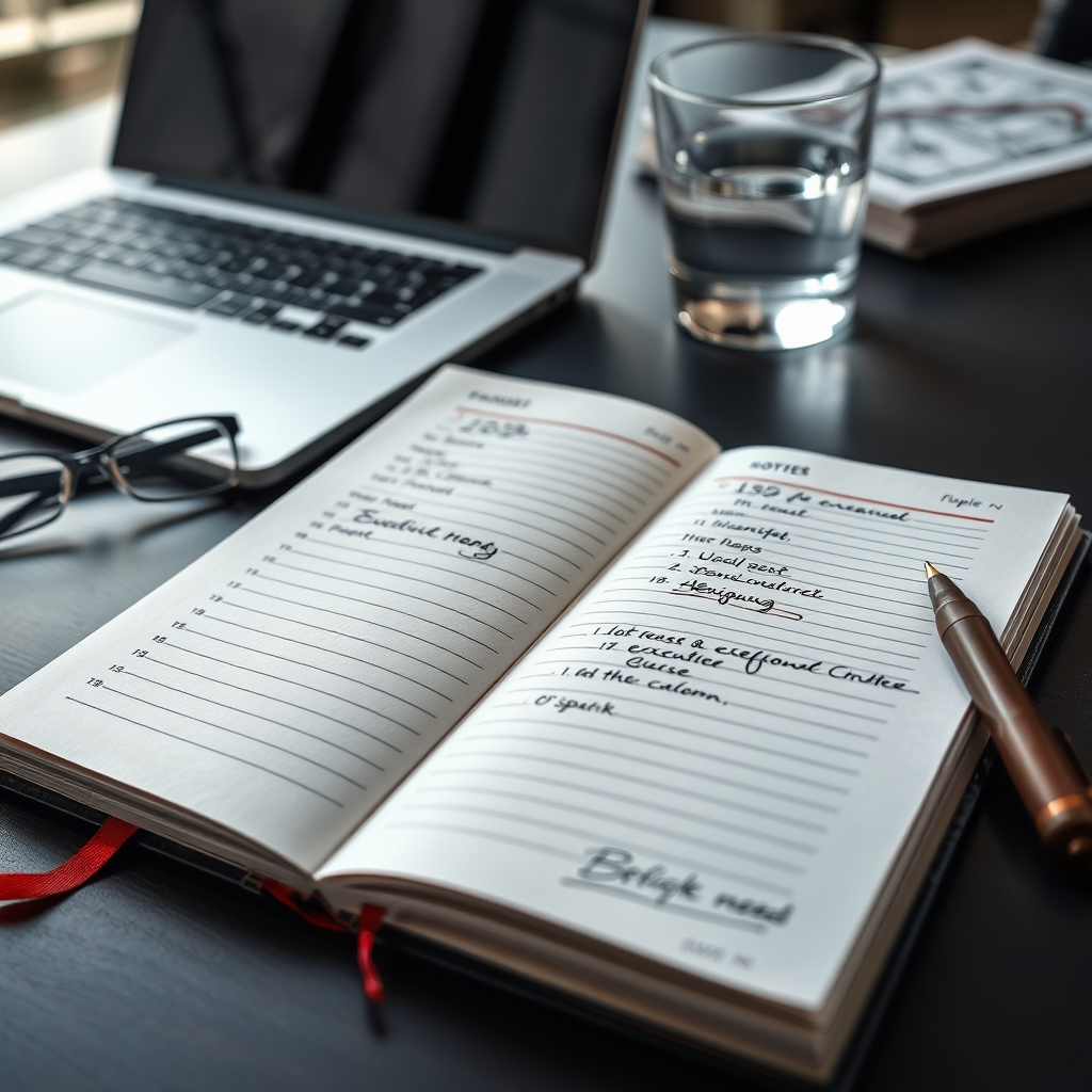executive notebook in action