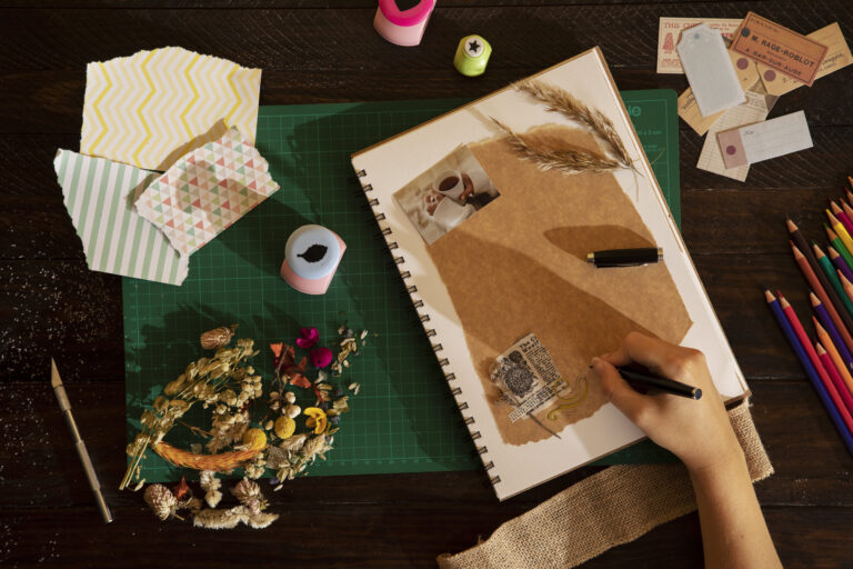 person scrapbooking home Habit Ideas