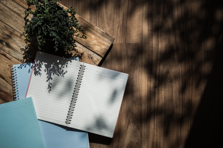 top view notebook desk Habit Ideas